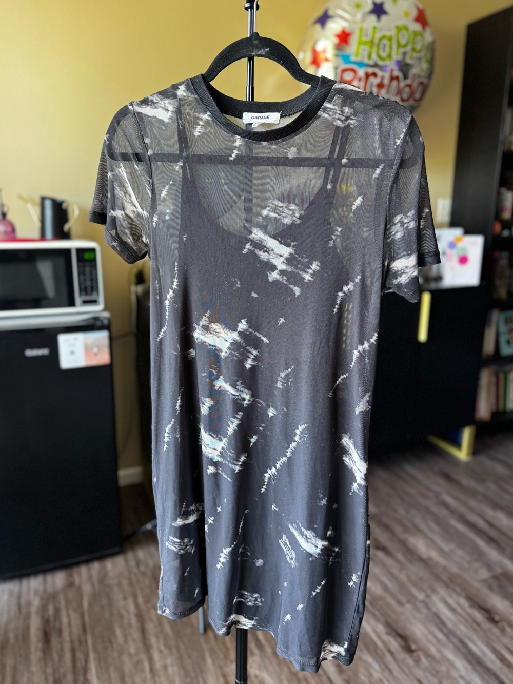 Garage Black Mesh Tshirt Dress